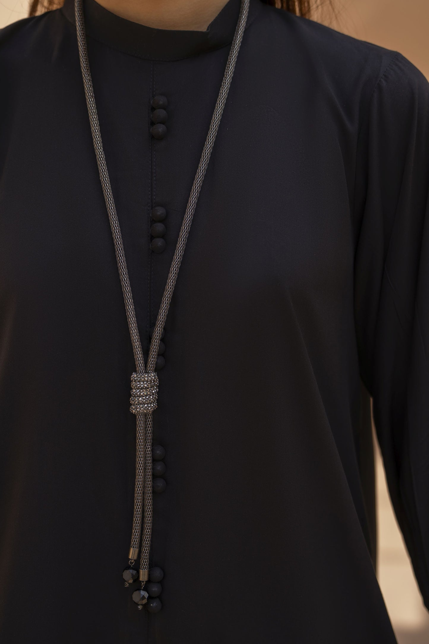 Black Solid Linen 2pc Ready to Wear Dress by Gul Warun LDG4