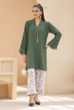 Green Solid and Printed Linen 2pc Ready to Wear Dress by Gul Warun LDG5