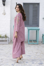 2pc  Mauve Embroidered Jacquard Lawn Farshi Shalwar Suit by Zaiwa – LTZ1