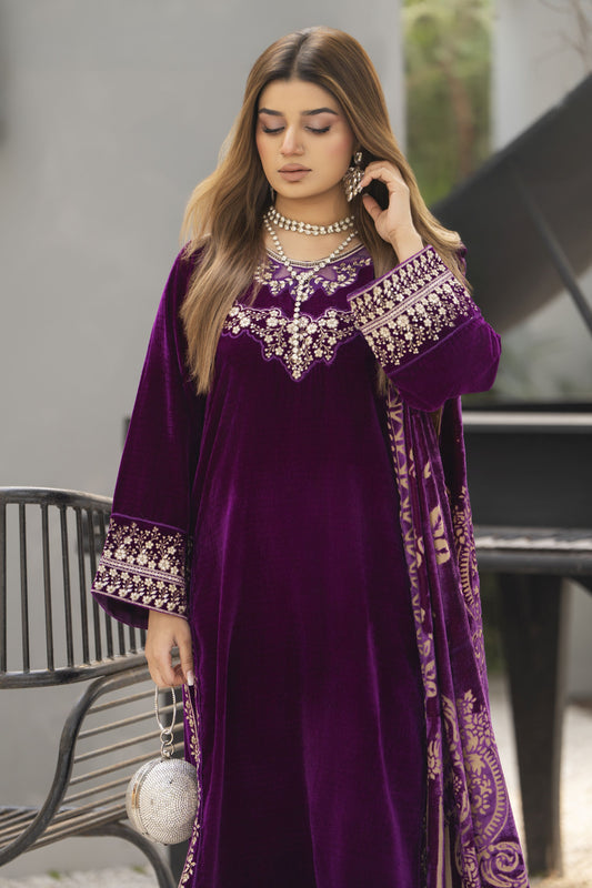 Zaina Plush – Nyra Velvet Ready to Wear 3pc Suit