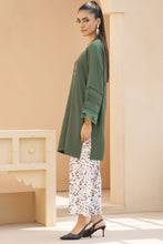 Green Solid and Printed Linen 2pc Ready to Wear Dress by Gul Warun LDG5