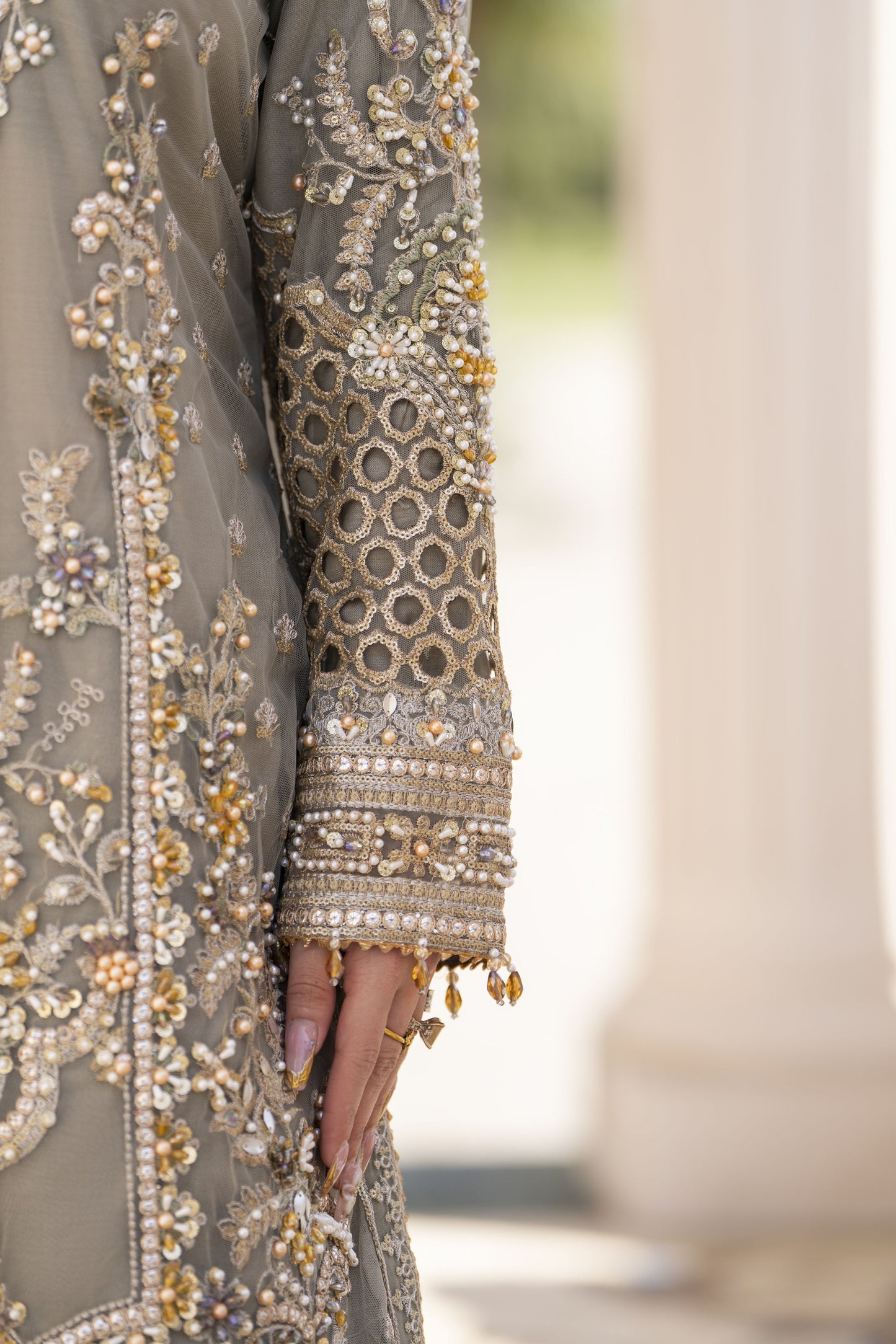 Shaadi by Silver Net Handwork Formal Gharara Set SXS7