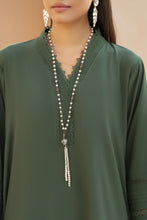 Green Solid and Printed Linen 2pc Ready to Wear Dress by Gul Warun LDG5