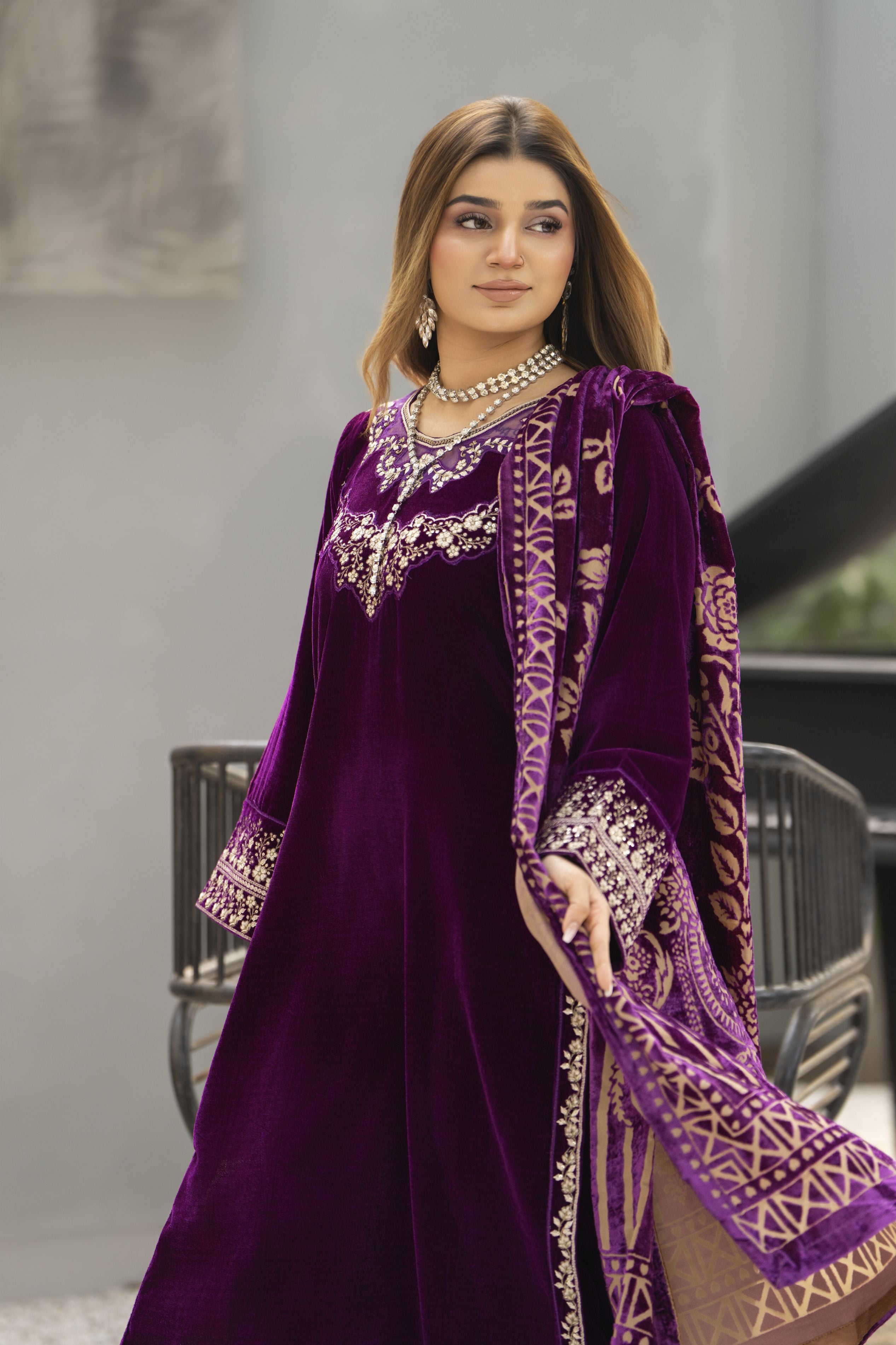Zaina Plush – Nyra Velvet Ready to Wear 3pc Suit