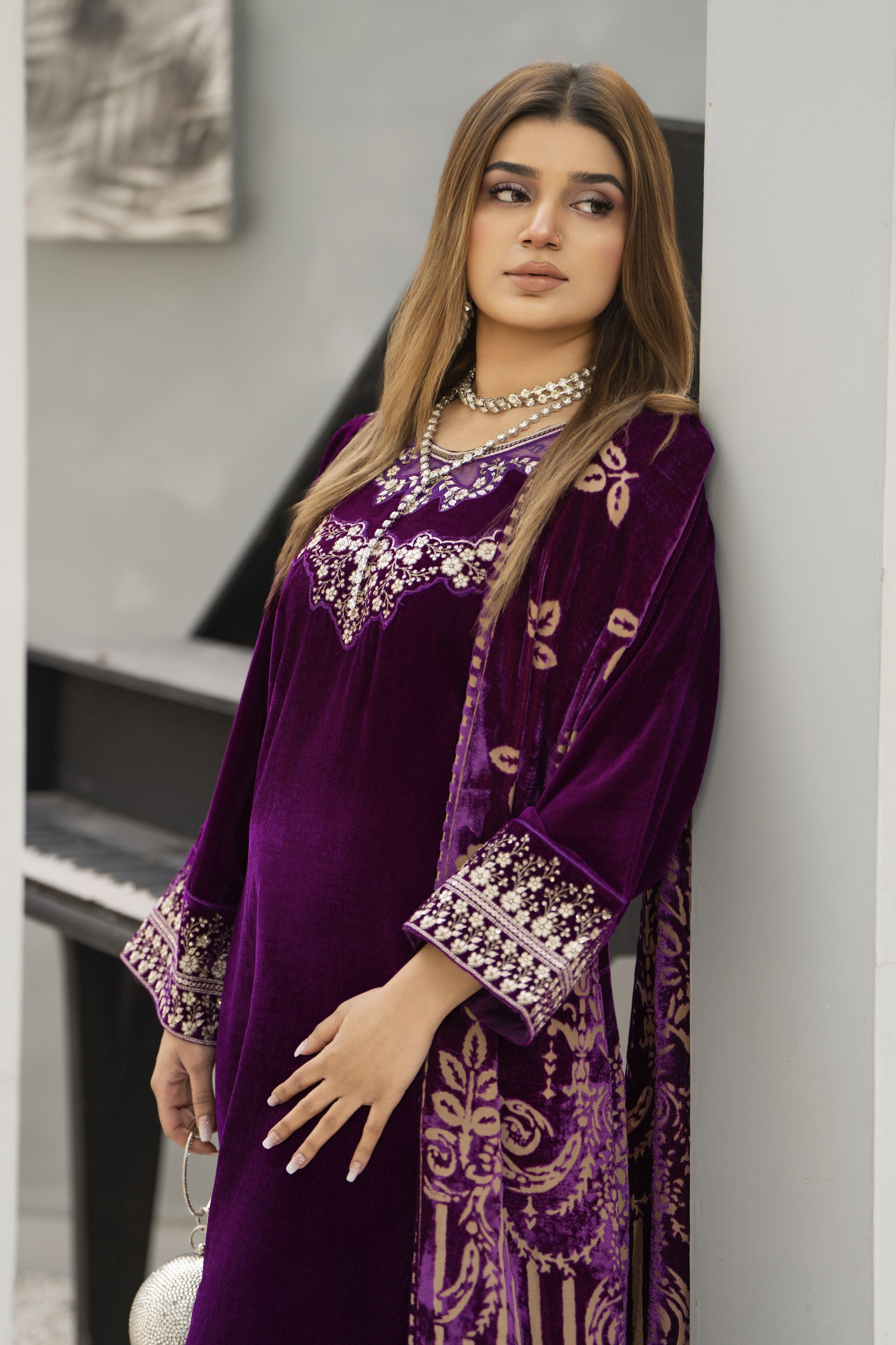 Zaina Plush – Nyra Velvet Ready to Wear 3pc Suit
