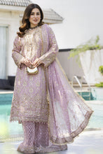 Shaadi by Silver Chiffon Handwork Long Shirt with Net Sharara SXS8