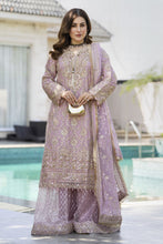 Shaadi by Silver Chiffon Handwork Long Shirt with Net Sharara SXS8