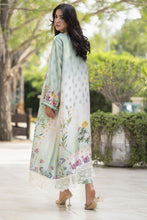 Aleezay 2pc Hand-Embellished Mint Floral Silk Kaftan – AKF6