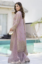 Shaadi by Silver Chiffon Handwork Long Shirt with Net Sharara SXS8