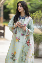Aleezay 2pc Hand-Embellished Mint Floral Silk Kaftan – AKF6
