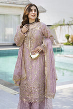 Shaadi by Silver Chiffon Handwork Long Shirt with Net Sharara SXS8