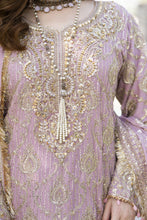 Shaadi by Silver Chiffon Handwork Long Shirt with Net Sharara SXS8