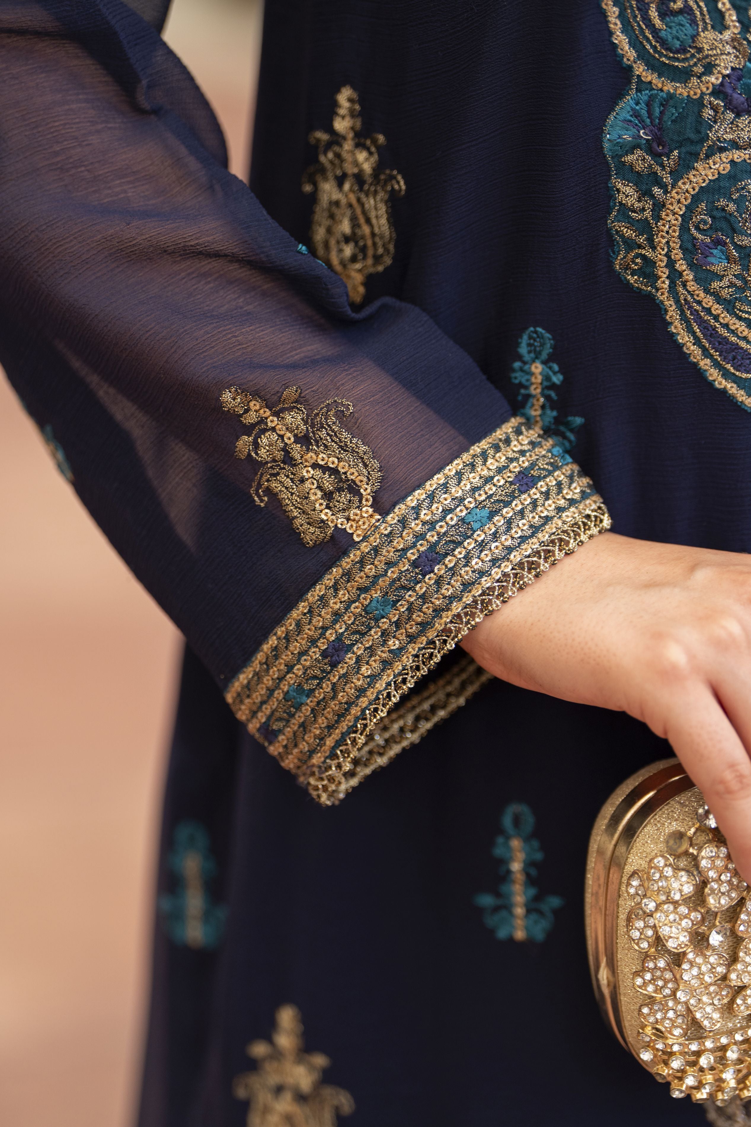 Navy Blue 3PC Dress | Bahaar e Gul Warun BGW01