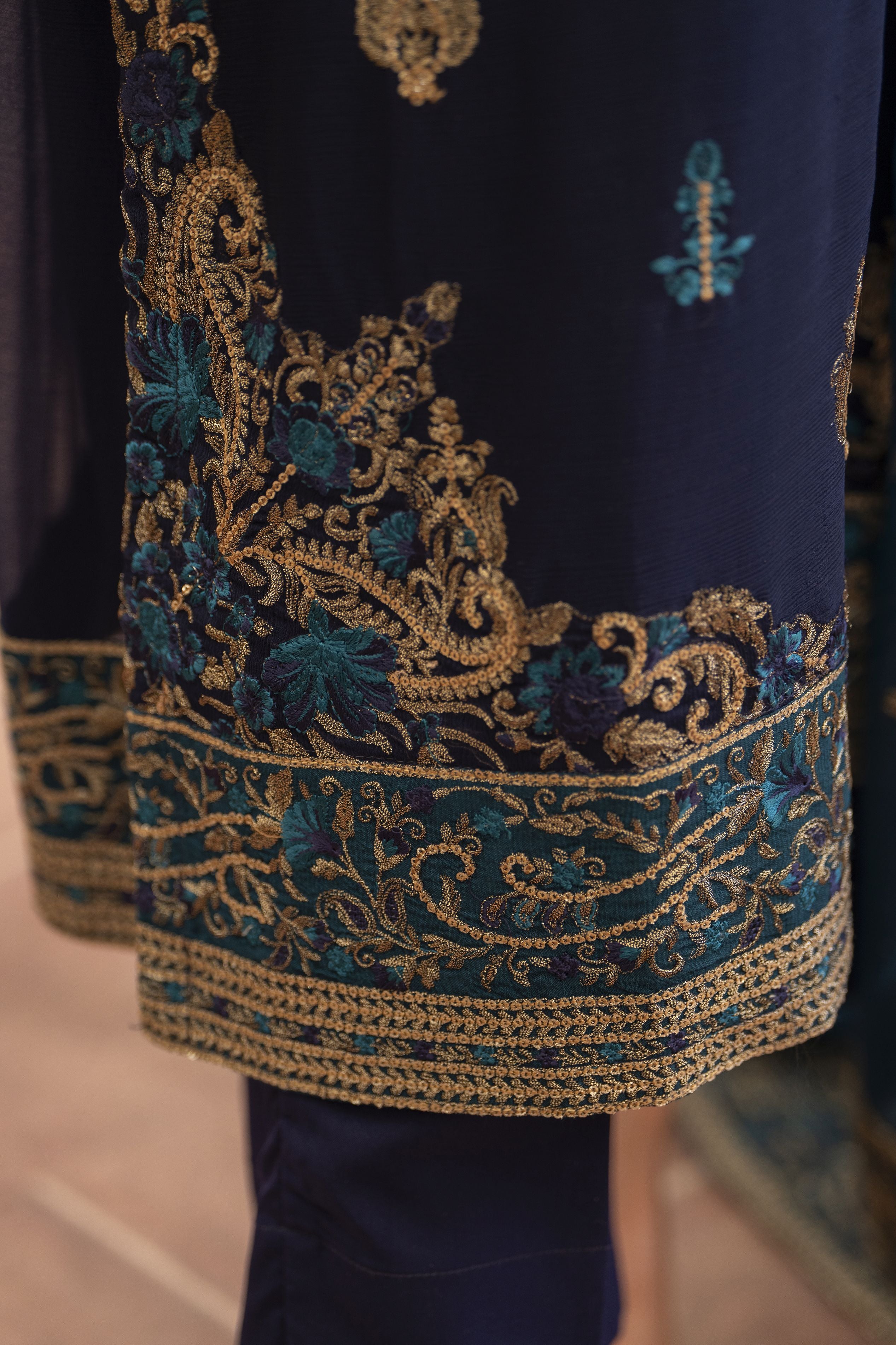 Navy Blue 3PC Dress | Bahaar e Gul Warun BGW01