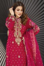 Shaadi by Silver Shocking Pink Chiffon Handwork Formal Shalwar Set SXS4