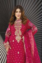 Shaadi by Silver Shocking Pink Chiffon Handwork Formal Shalwar Set SXS4
