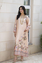 Aleezay 2pc Hand-Embellished Cream Floral Silk Kaftan – AKF3