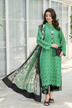 Zaina Bliss 3pc Chikankari Long Shirt With Printed Trousers Bliss11