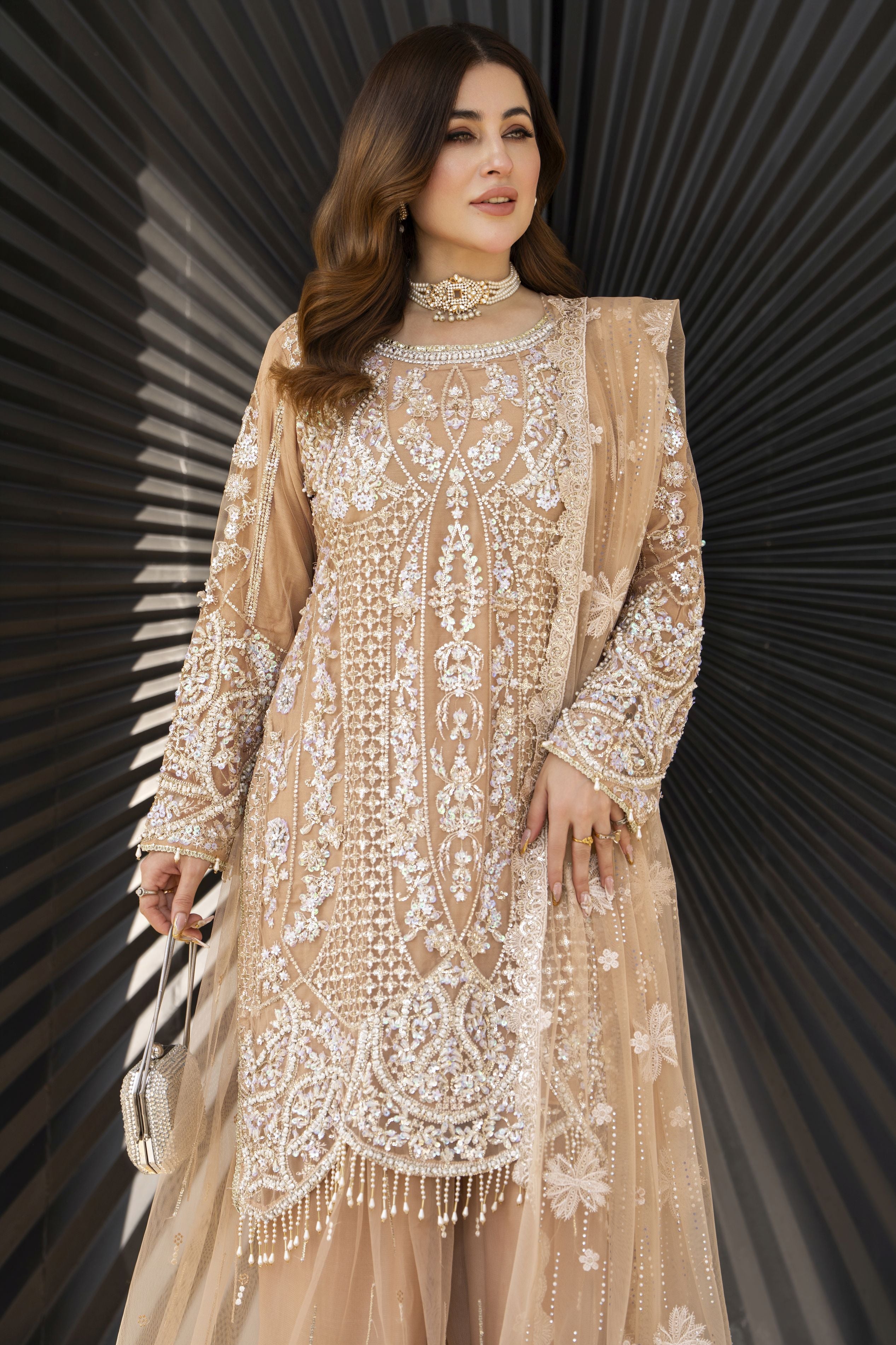 Shaadi by Silver Embroidered Net Handwork Sharara Set SXS1
