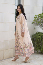Aleezay 2pc Hand-Embellished Cream Floral Silk Kaftan – AKF3