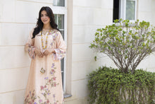 Aleezay 2pc Hand-Embellished Cream Floral Silk Kaftan – AKF3