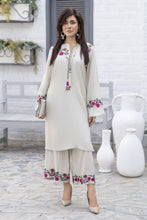 Zaiwa Beige Linen 2pc Handmade Neckline Designer Womenswear | Sku Code: ZBRW11