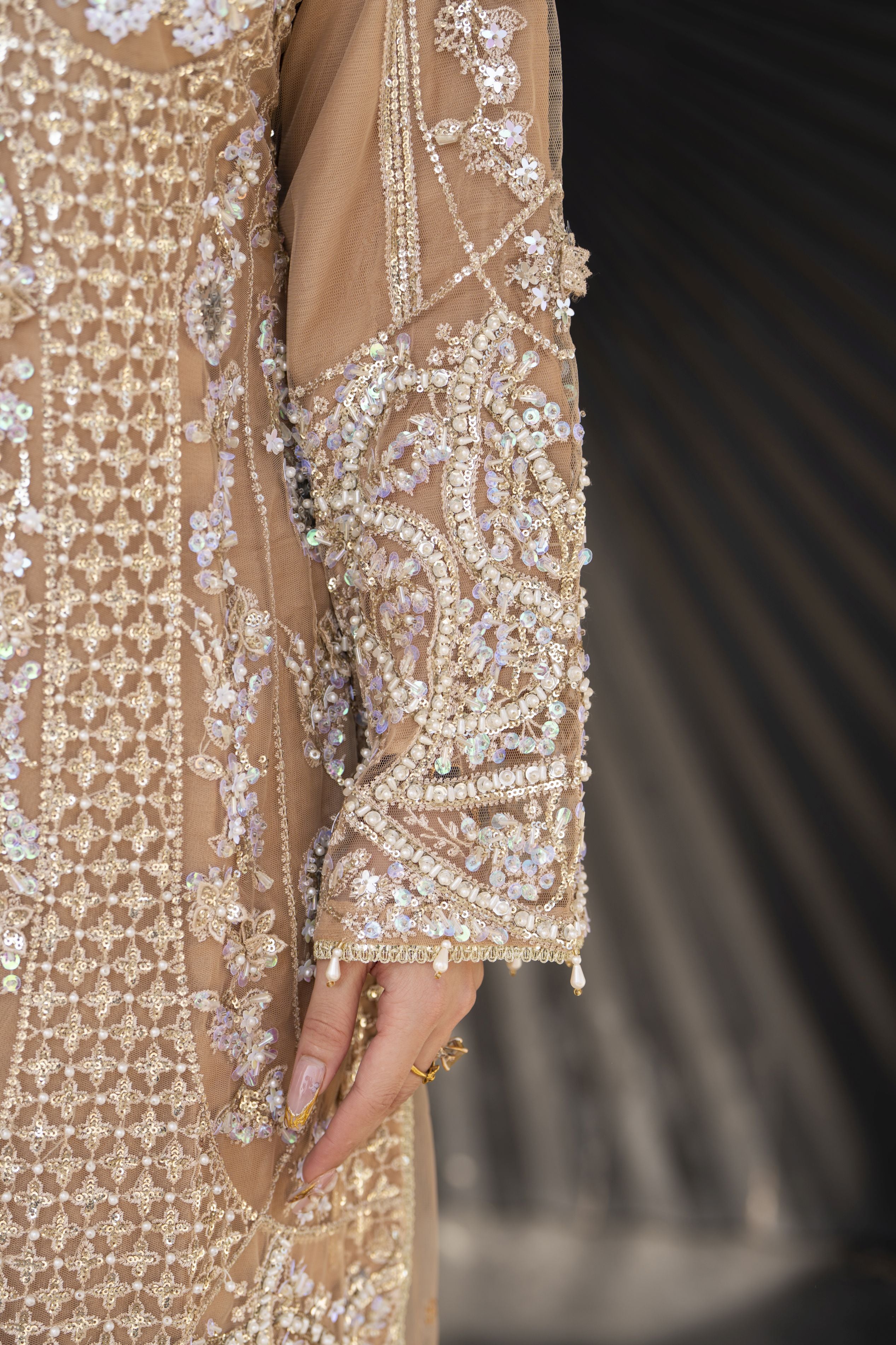 Shaadi by Silver Embroidered Net Handwork Sharara Set SXS1