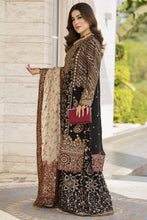 Shaadi by Silver Chiffon Handwork Black Formal Sharara Set SXS9