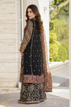 Shaadi by Silver Chiffon Handwork Black Formal Sharara Set SXS9