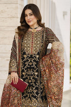 Shaadi by Silver Chiffon Handwork Black Formal Sharara Set SXS9
