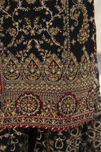 Shaadi by Silver Chiffon Handwork Black Formal Sharara Set SXS9