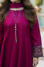 Gul Warun 3pc Embroidered Cotton Frock Suit with Chiffon Dupatta – AMG10