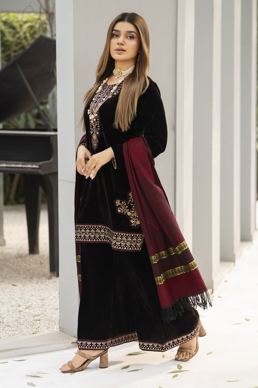 Zaina Plush – Zeen Velvet Ready to Wear 3pc Suit
