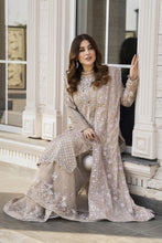 Shaadi by Silver Chiffon Handwork Long Shirt with Net Sharara SXS6