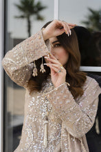 Shaadi by Silver Chiffon Handwork Long Shirt with Net Sharara SXS6