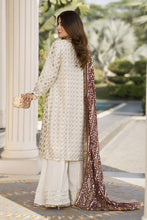 Shaadi by Silver Off White Chiffon Handwork Formal Sharara Set SXS5