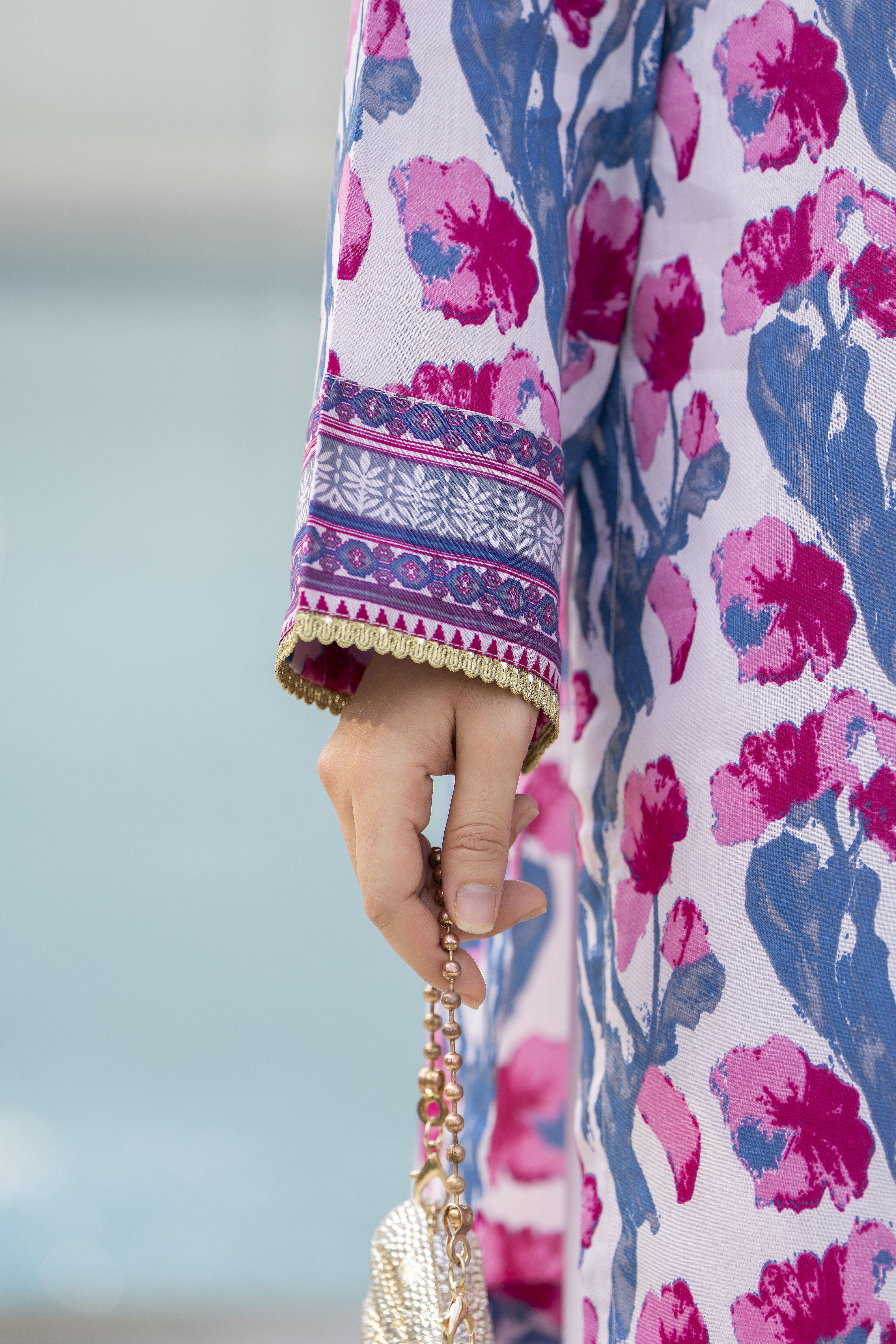 Zaina Bliss 3pc Printed Lawn Suit With Gota Work Bliss1