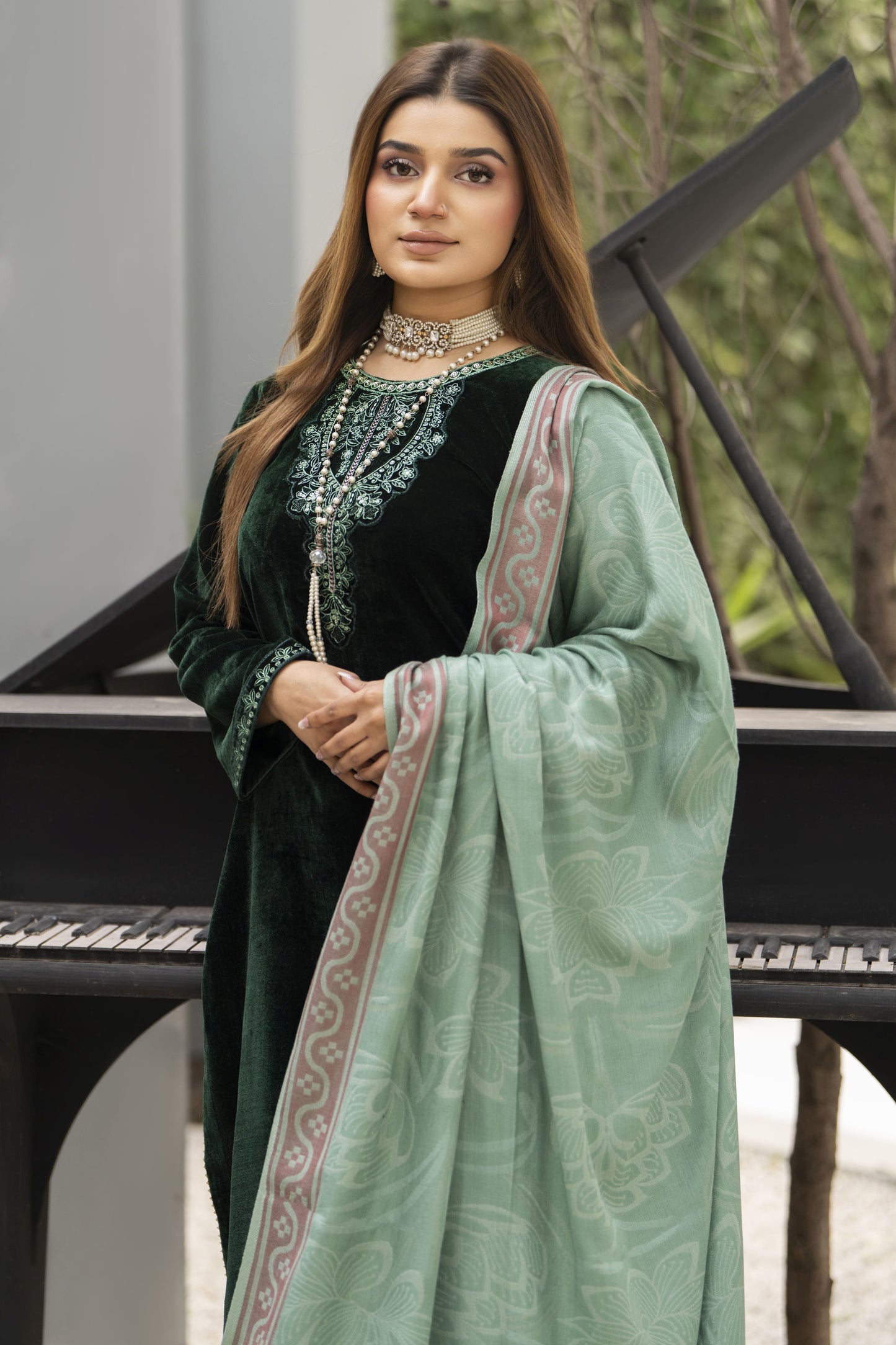 Zaina Plush – Mira Velvet Ready to Wear 3pc Suit