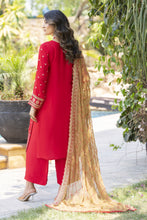 Radiant Red Embroidered 3pc Raw Silk Suit – Roshni1 by Gul Warun