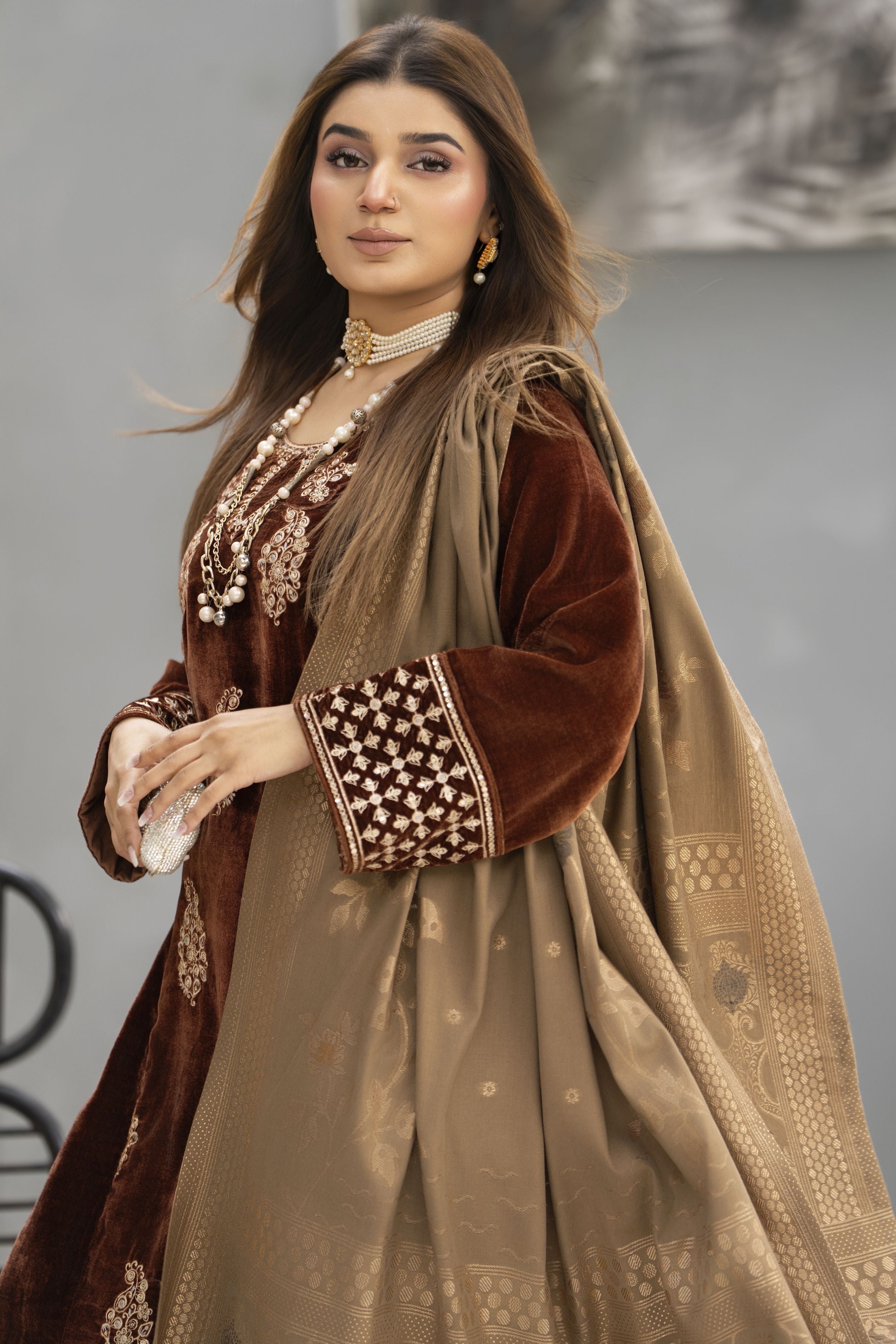 Zaina Plush – Tara Velvet Ready to Wear 3pc Suit