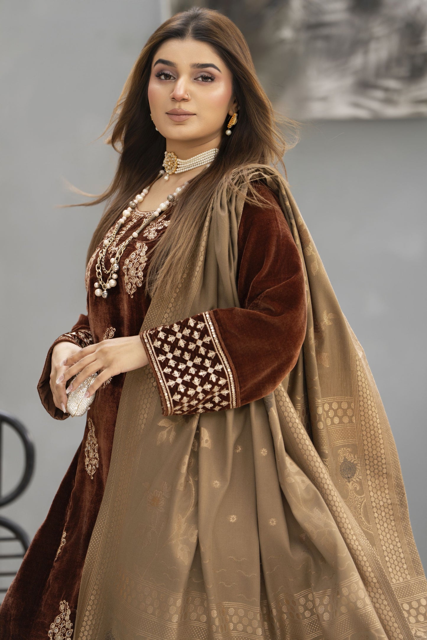 Zaina Plush – Tara Velvet Ready to Wear 3pc Suit