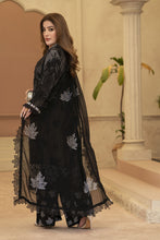 Arwah Chandni 3pc Black Handworked Chiffon Suit CR3
