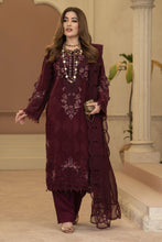 Arwah Chandni 3pc Maroon Chiffon Formal Suit CR5