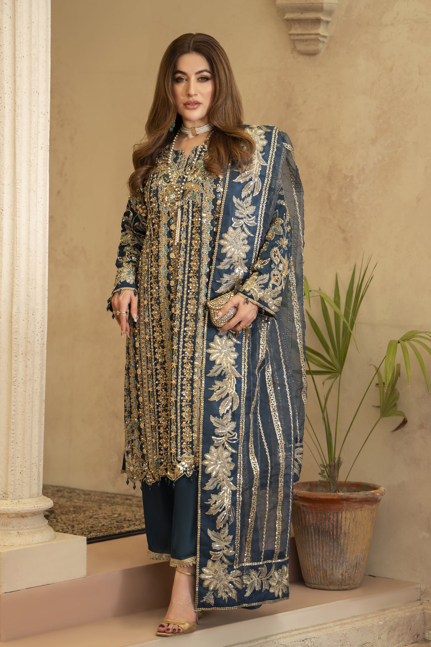 Arwah Chandni 3pc Adda Work Grip Formal Suit CR2