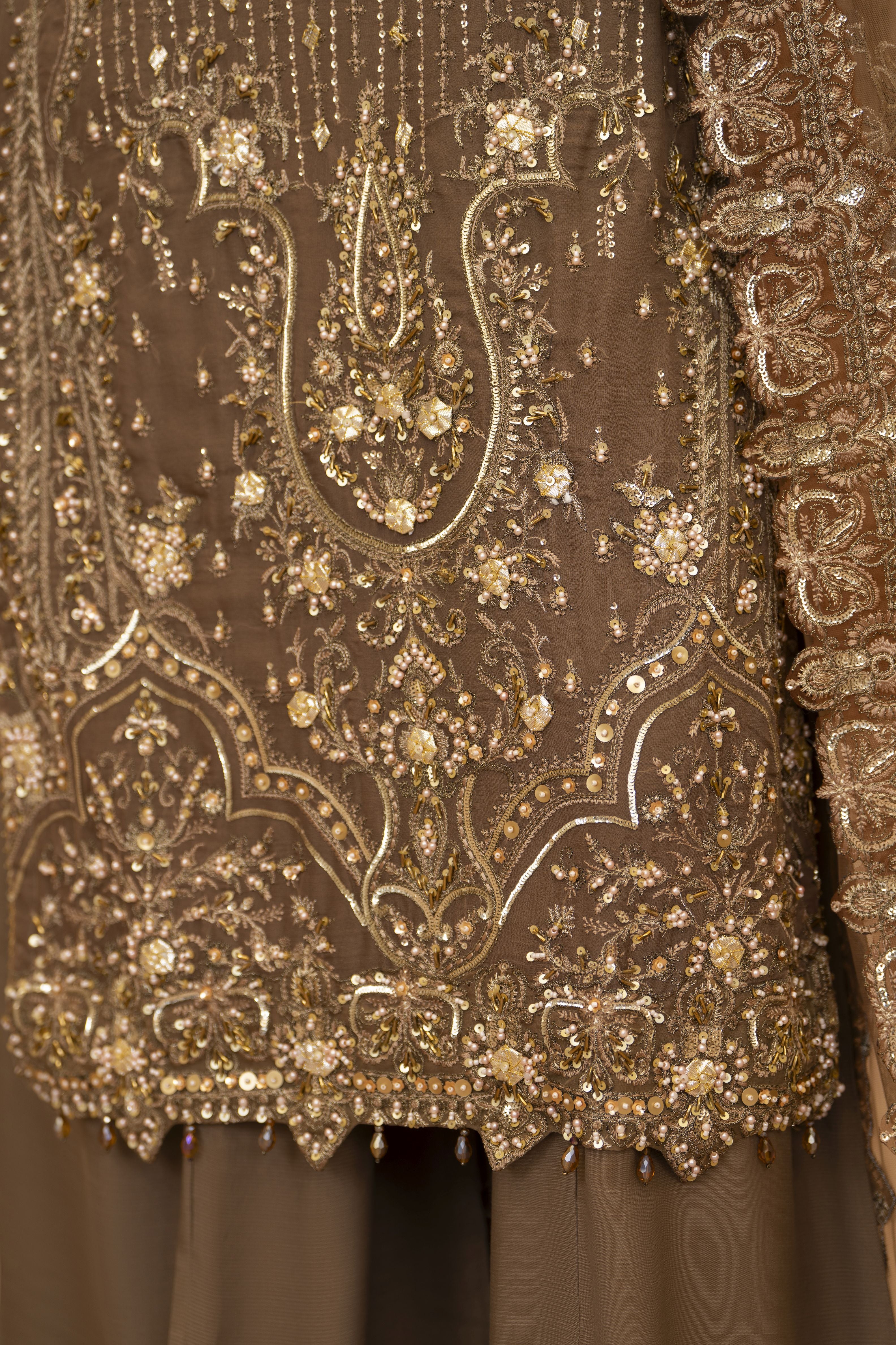 Arwah Chandni 3pc Two Tone Chiffon Formal Suit CR6
