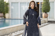 Zaina Bliss 3pc Chikankari Long Shirt With Printed Trousers Bliss13