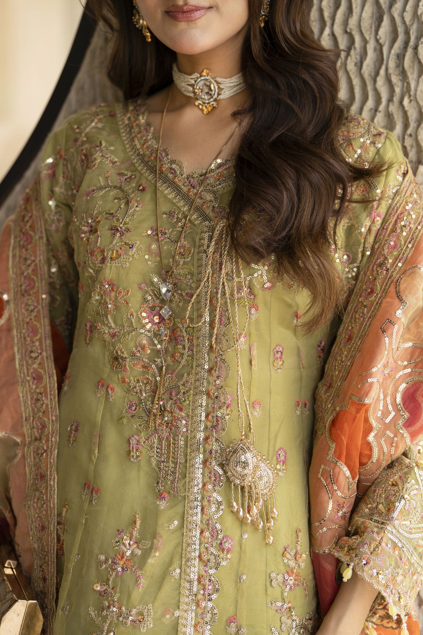 Arwah The Wedding Guest Edit 3pc Handworked Organza Angrakha – ASG5