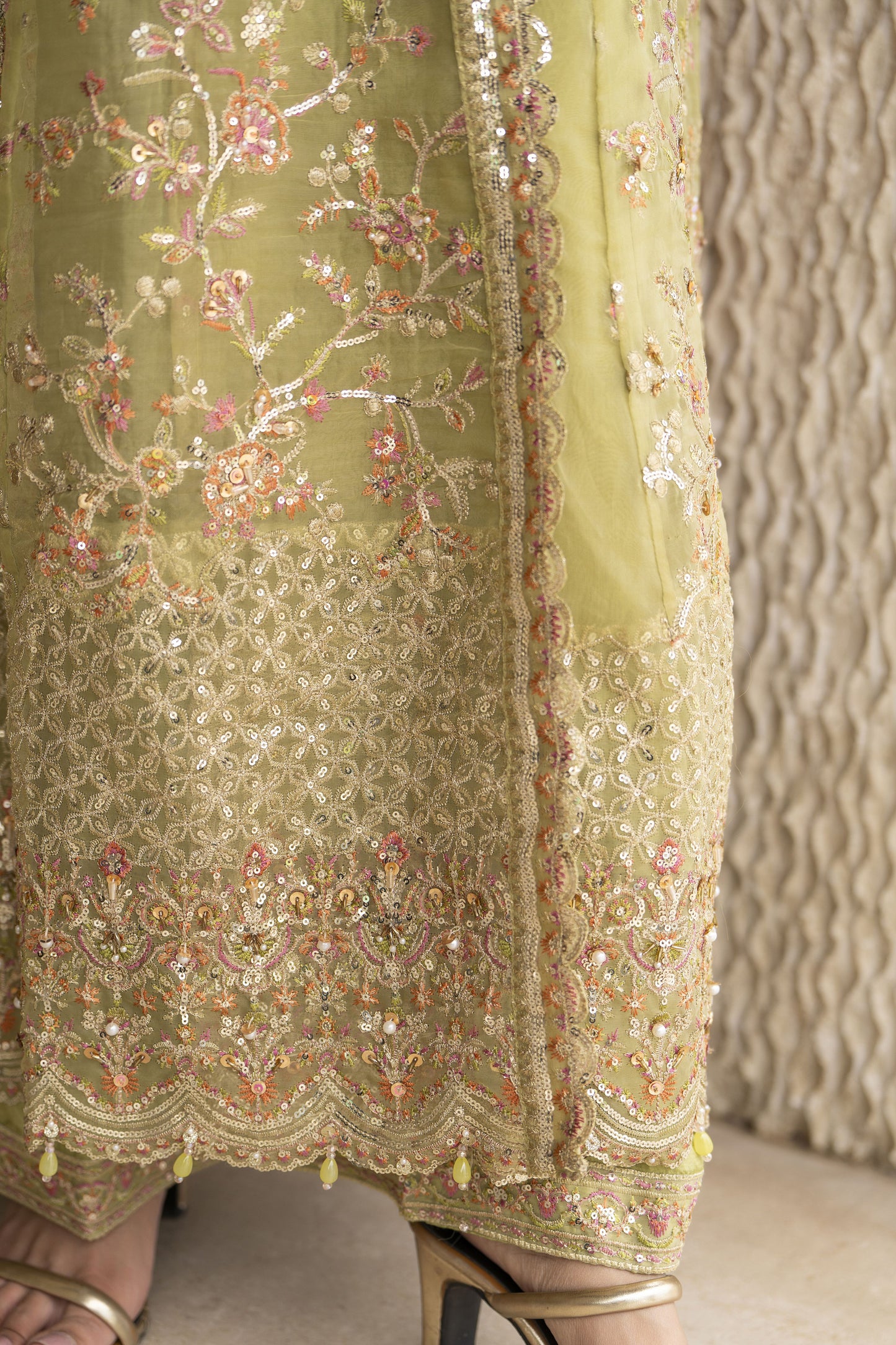 Arwah The Wedding Guest Edit 3pc Handworked Organza Angrakha – ASG5