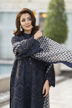 Zaina Bliss 3pc Chikankari Long Shirt With Printed Trousers Bliss13