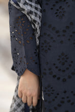Zaina Bliss 3pc Chikankari Long Shirt With Printed Trousers Bliss13
